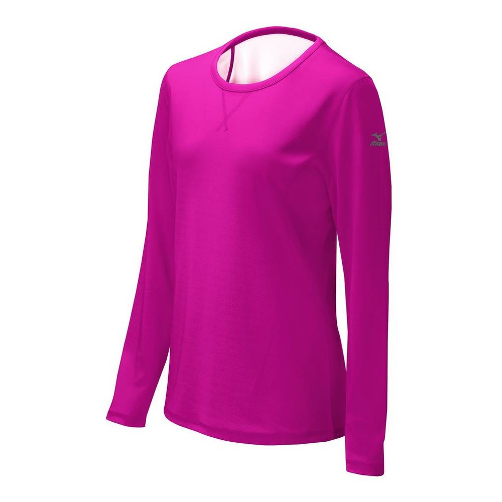 Maglie Running Mizuno Core Dual Hybrid Donna - Rosa/Bianche - 28073-QLDT